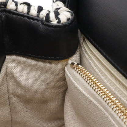 Chanel Coco Handle 29 S Top Handbag 2-Way Chain Shoulder Tweed Black White Gold