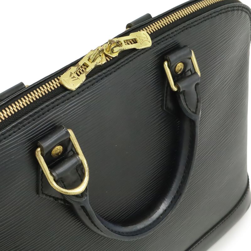 Louis Vuitton Epi Alma Handbag Leather Noir Black Gold