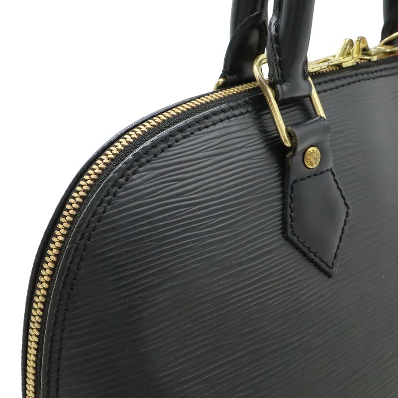 Louis Vuitton Epi Alma Handbag Leather Noir Black Gold