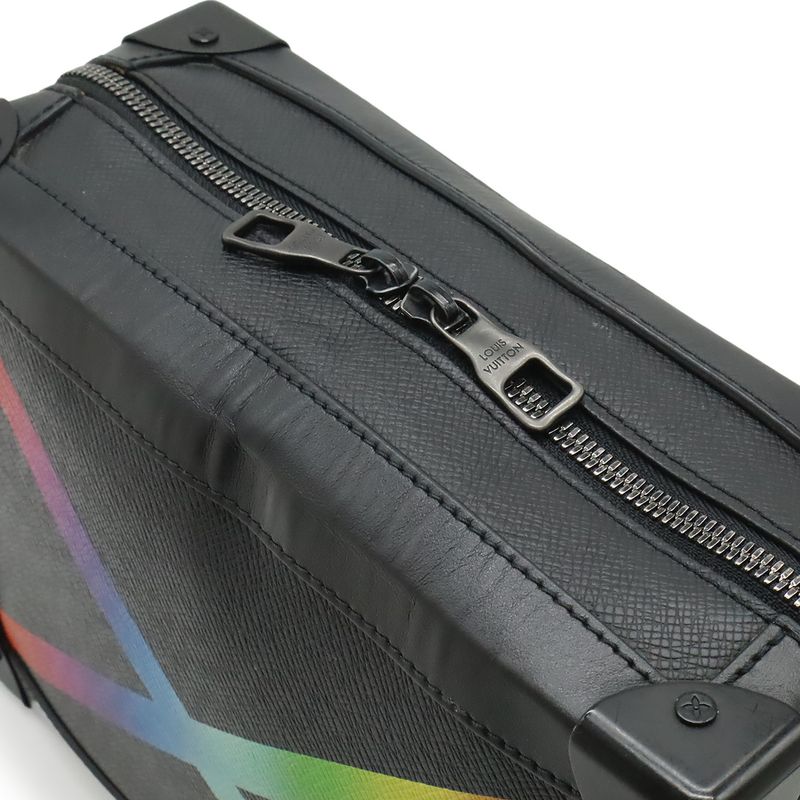 Louis Vuitton Taiga Rainbow Soft Trunk Shoulder Bag 2-Way Pochette Crossbody