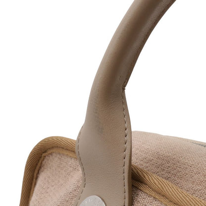 Chanel Deauville Bowling Bag 2-Way Chain Canvas Brown Beige Silver