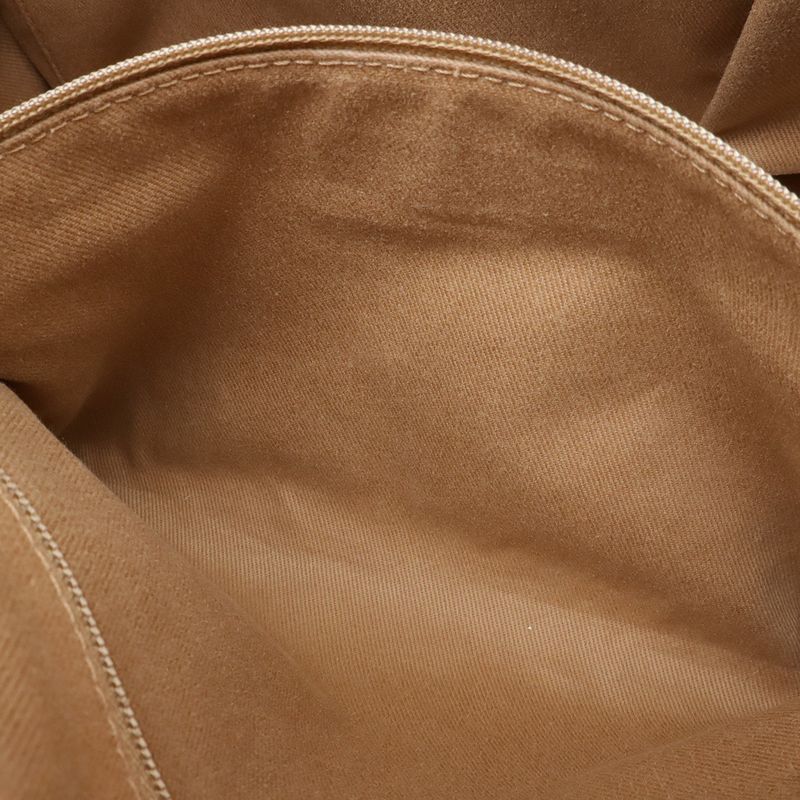 Chanel Deauville Bowling Bag 2-Way Chain Canvas Brown Beige Silver