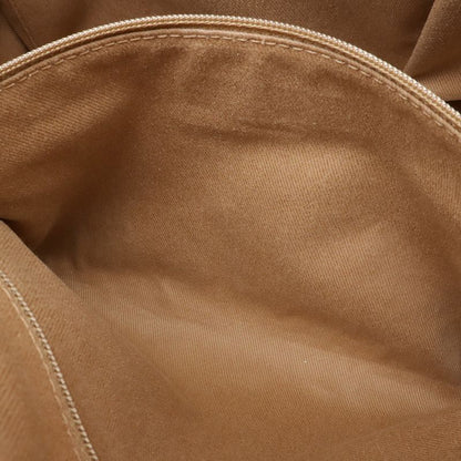 Chanel Deauville Bowling Bag 2-Way Chain Canvas Brown Beige Silver