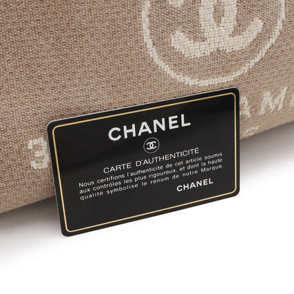 Chanel Deauville Bowling Bag 2-Way Chain Canvas Brown Beige Silver