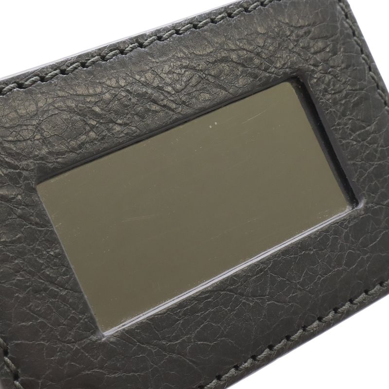 Balenciaga the Giant Envelope Clutch 2-Way Shoulder Bag Leather Dark Gray Silver
