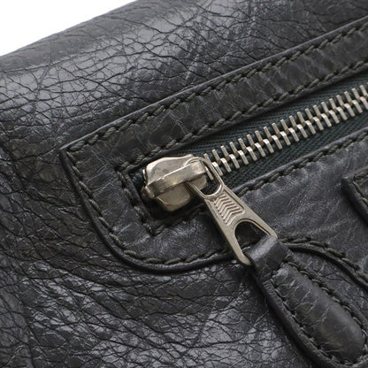 Balenciaga the Giant Envelope Clutch 2-Way Shoulder Bag Leather Dark Gray Silver