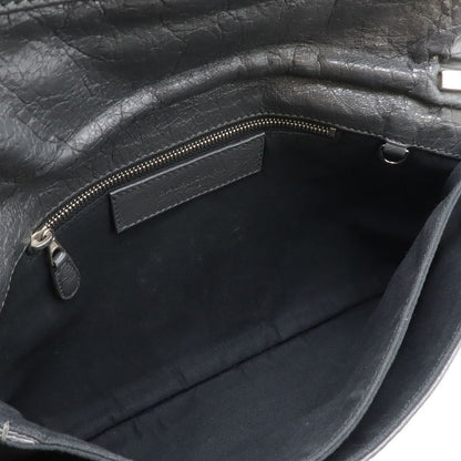 Balenciaga the Giant Envelope Clutch 2-Way Shoulder Bag Leather Dark Gray Silver