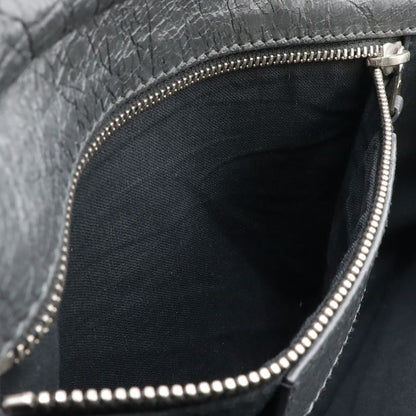 Balenciaga the Giant Envelope Clutch 2-Way Shoulder Bag Leather Dark Gray Silver