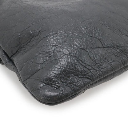 Balenciaga the Giant Envelope Clutch 2-Way Shoulder Bag Leather Dark Gray Silver