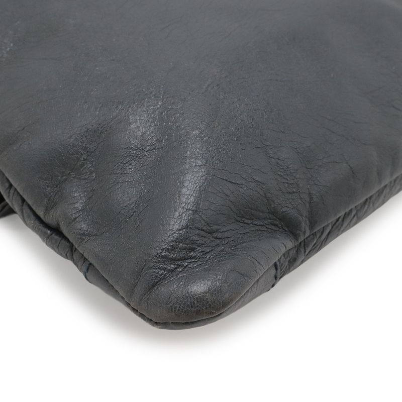Balenciaga the Giant Envelope Clutch 2-Way Shoulder Bag Leather Dark Gray Gold
