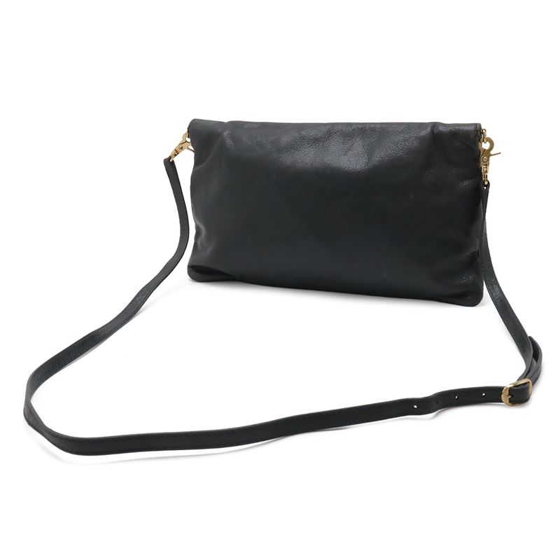 Balenciaga the Giant Envelope Clutch 2-Way Shoulder Bag Leather Dark Gray Gold