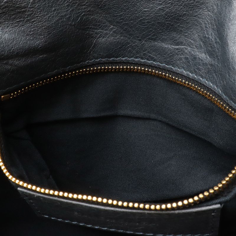 Balenciaga the Giant Envelope Clutch 2-Way Shoulder Bag Leather Dark Gray Gold