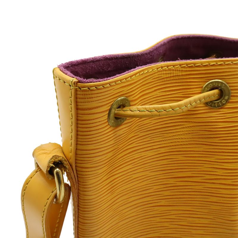 Louis Vuitton Epi Petit Noe Drawstring Shoulder Bag Leather Tassili Yellow