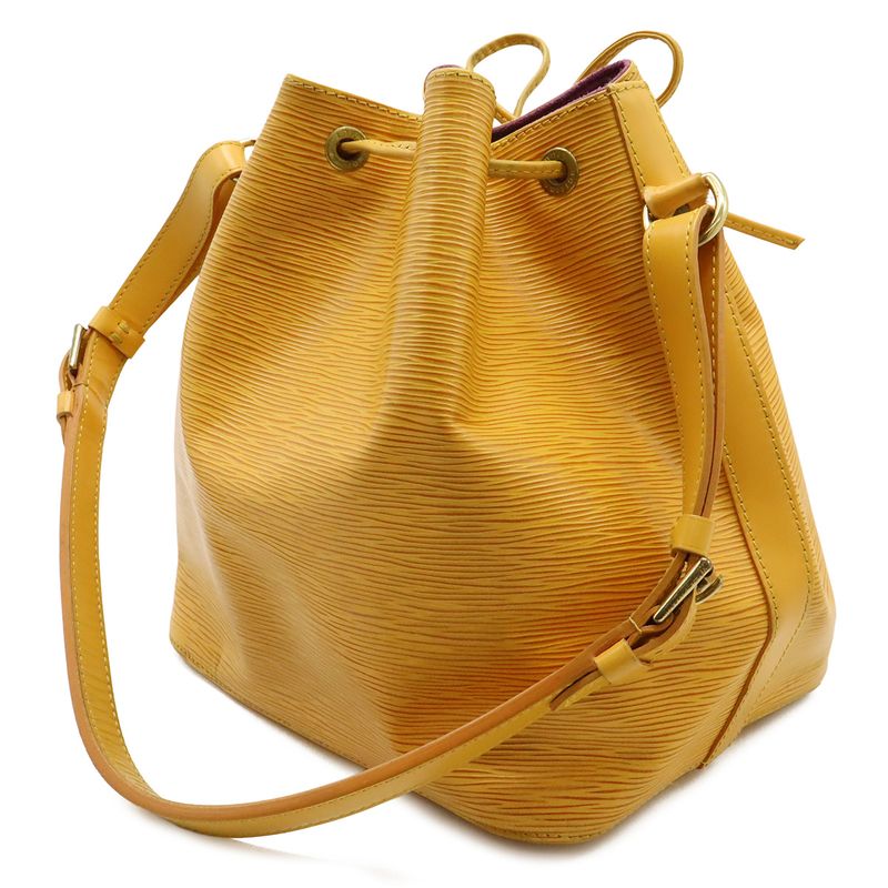 Louis Vuitton Epi Petit Noe Drawstring Shoulder Bag Leather Tassili Yellow