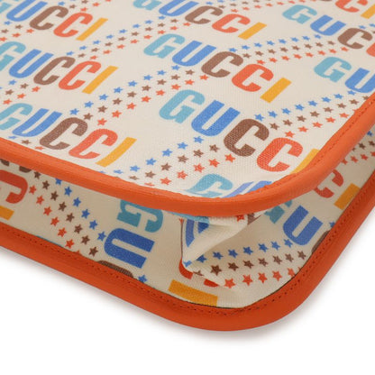 Gucci Children's Tote Star Canvas Leather Ivory Orange Multicolor