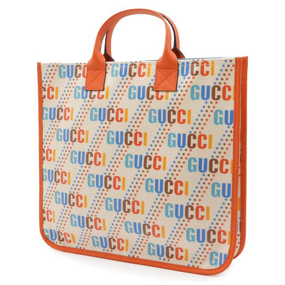 Gucci Children's Tote Star Canvas Leather Ivory Orange Multicolor