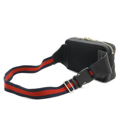 Gucci Courier Soft GG Supreme Webline Waist Bag Applique Leather Black