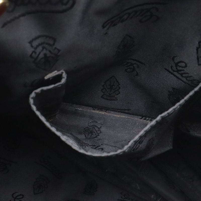 Guccissima Shoulder Bag Crossbody Leather Black Gold