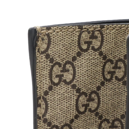 Gucci GG Supreme Bee Print Bee Tote 2-Way Shoulder Bag Leather Khaki Beige Black