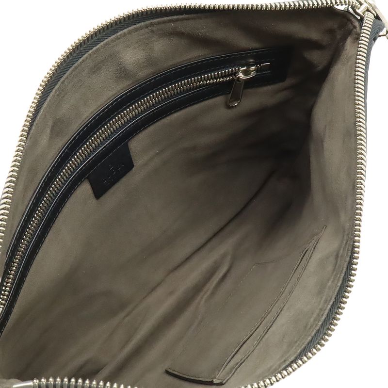 Guccissima Clutch Leather Black Silver
