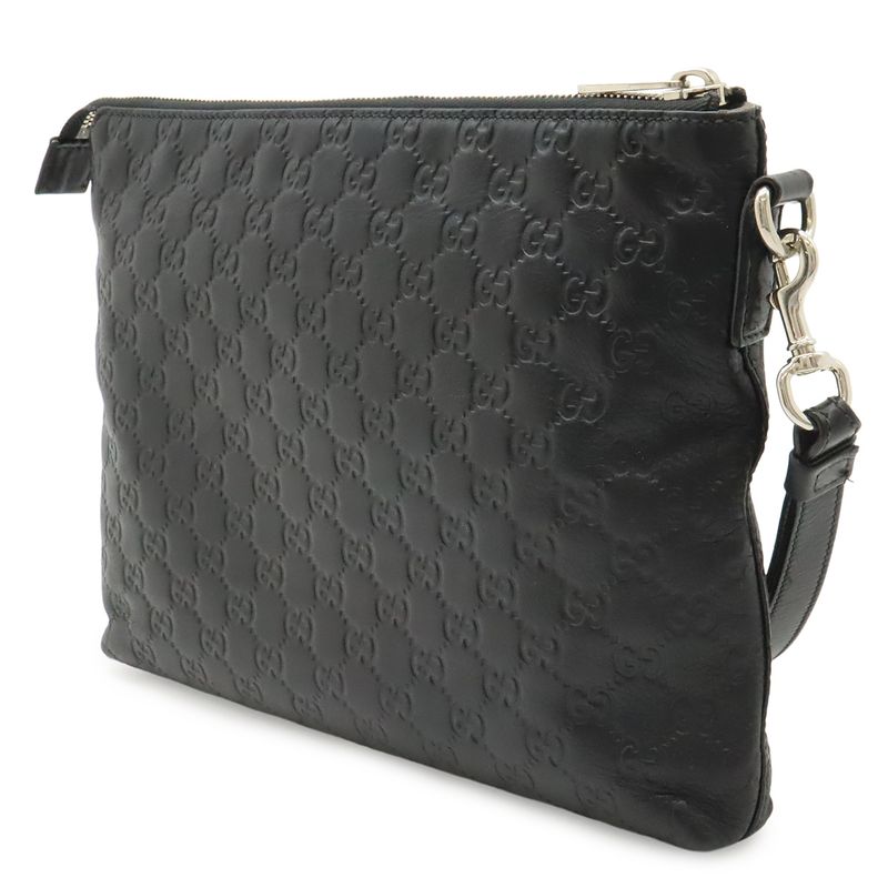 Guccissima Clutch Leather Black Silver