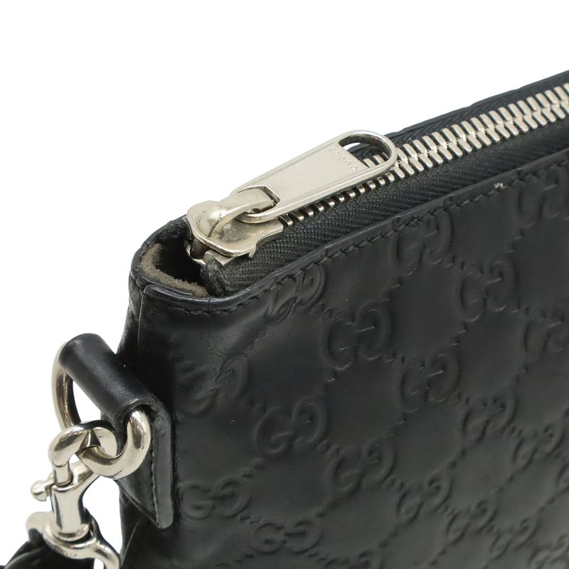 Guccissima Clutch Leather Black Silver