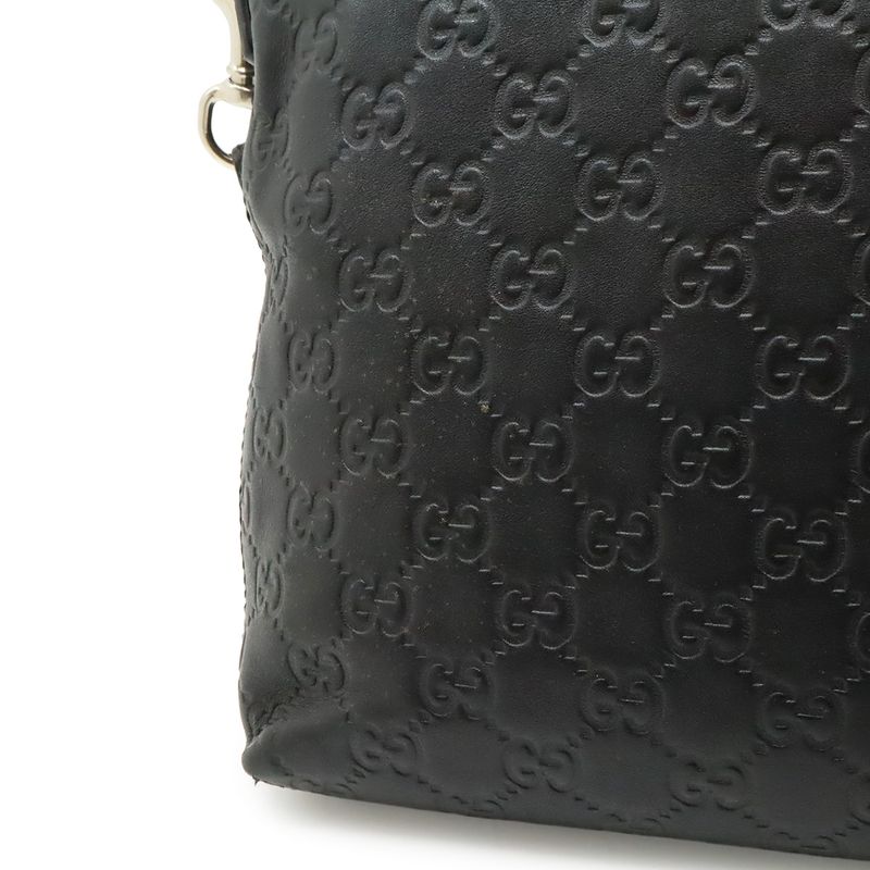 Guccissima Clutch Leather Black Silver