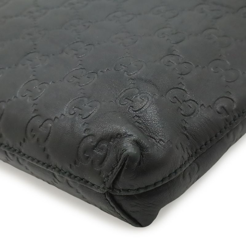 Guccissima Clutch Leather Black Silver