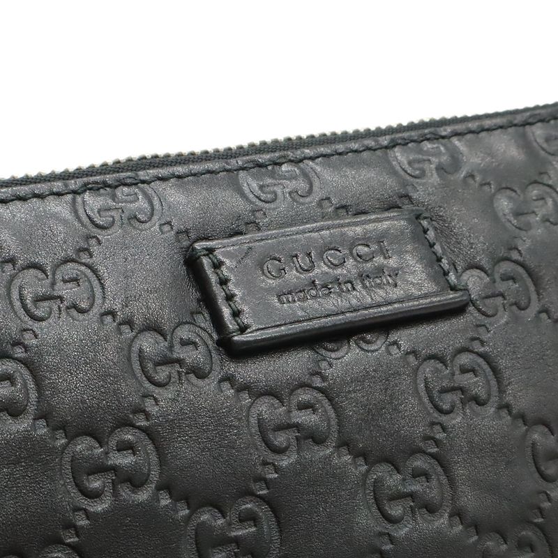 Guccissima Clutch Leather Black Silver
