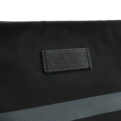 Gucci Diamante Shoulder Bag Crossbody Nylon Leather Black Gray Silver