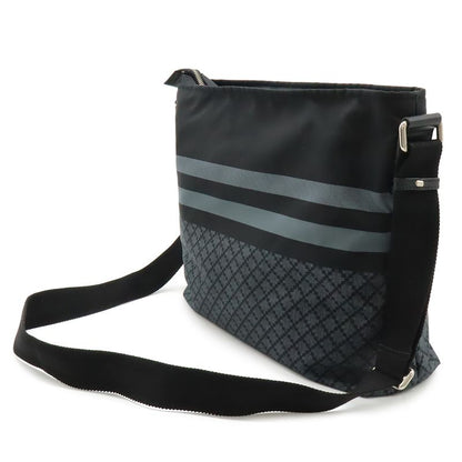Gucci Diamante Shoulder Bag Crossbody Nylon Leather Black Gray Silver