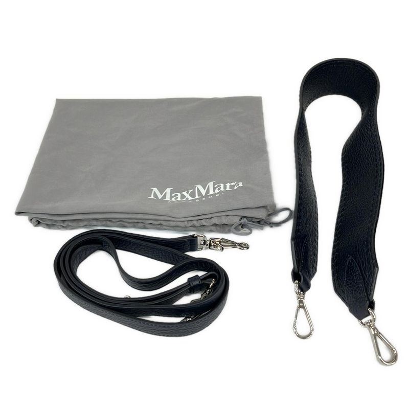 Max Mara Handbag Dark Navy Leather