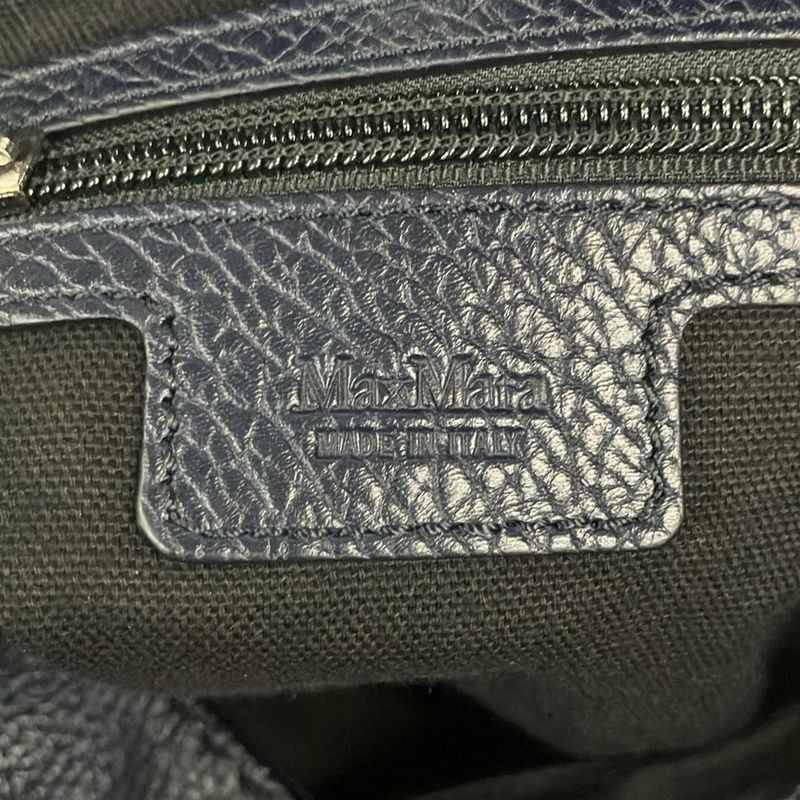 Max Mara Handbag Dark Navy Leather