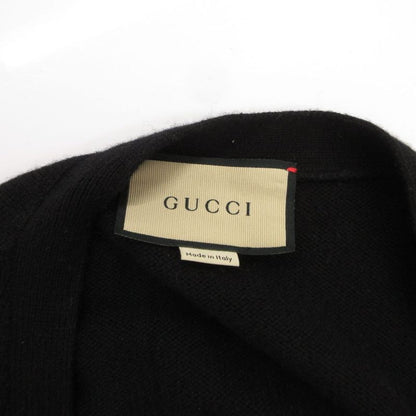 Gucci Cardigan Knit GG Logo Embroidery with Belt XS Black