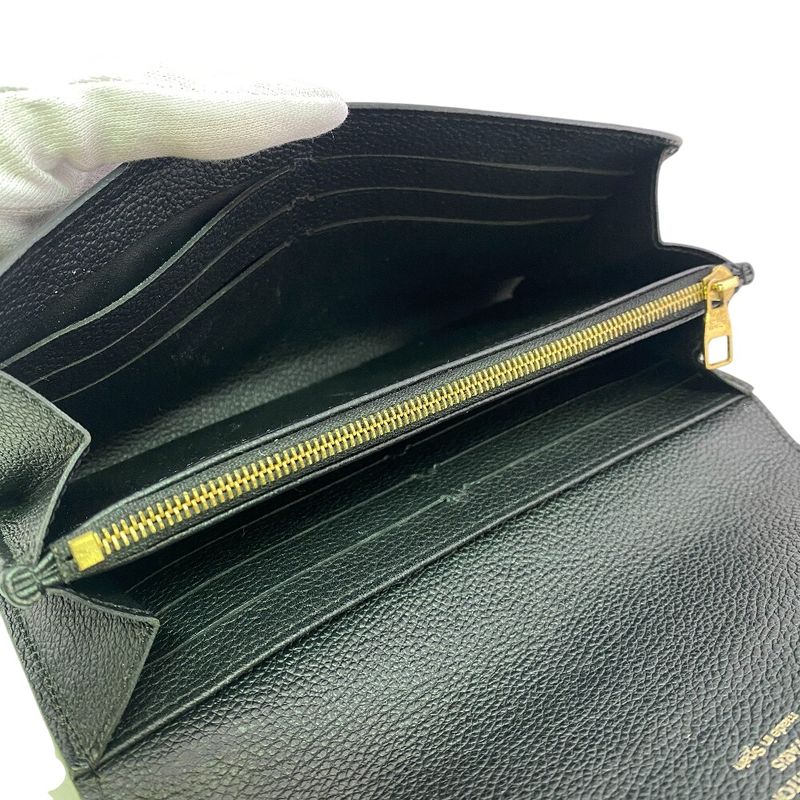 Louis Vuitton Flap Portefeuille Sarah Monogram Empreinte Leather Wallet Black