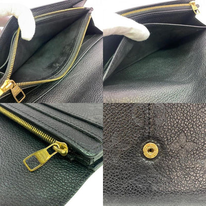 Louis Vuitton Flap Portefeuille Sarah Monogram Empreinte Leather Wallet Black