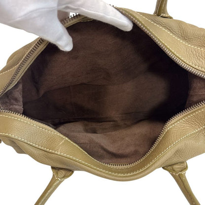 Celine Bow Sling Bag Triomphe Stitch Leather Khaki