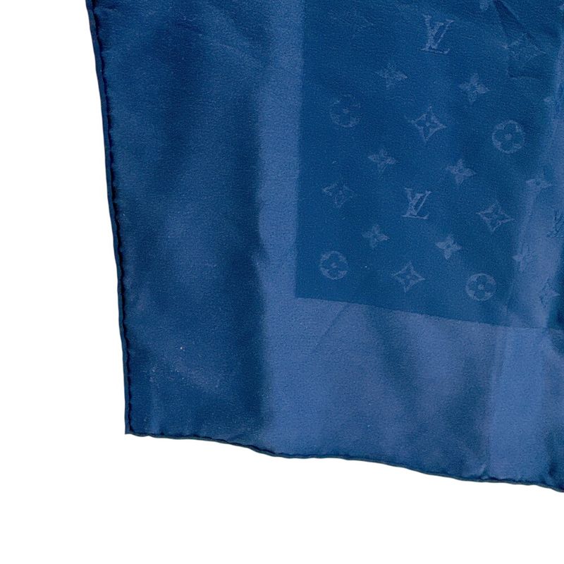 Louis Vuitton Monogram Silk Scarf Navy