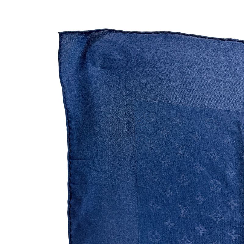Louis Vuitton Monogram Silk Scarf Navy