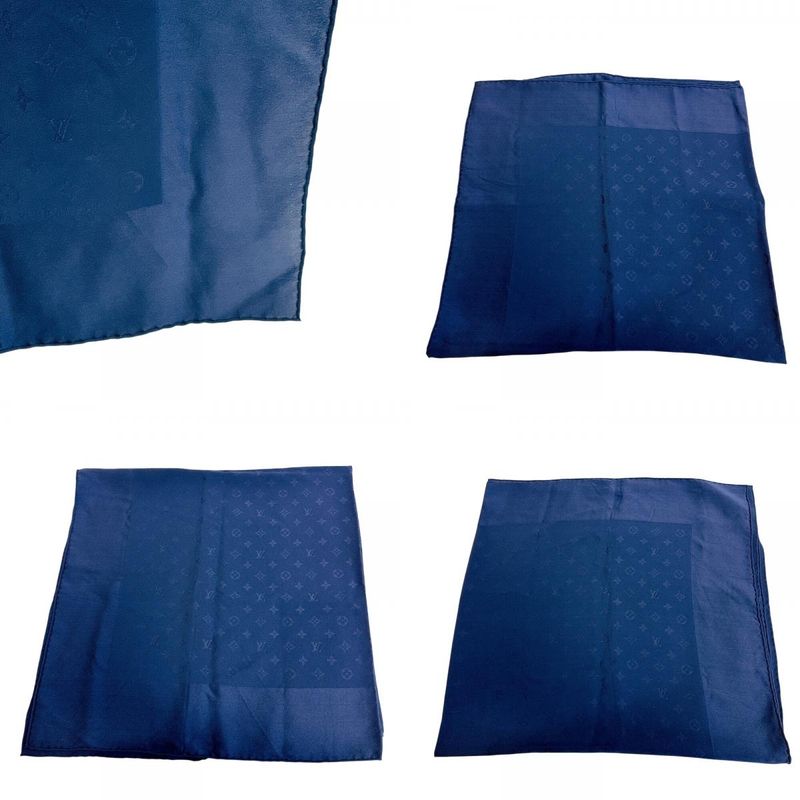 Louis Vuitton Monogram Silk Scarf Navy