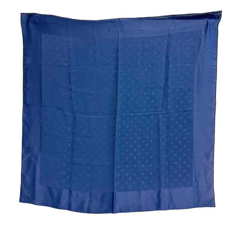 Louis Vuitton Monogram Silk Scarf Navy