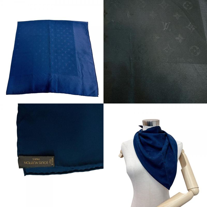 Louis Vuitton Monogram Silk Scarf Navy