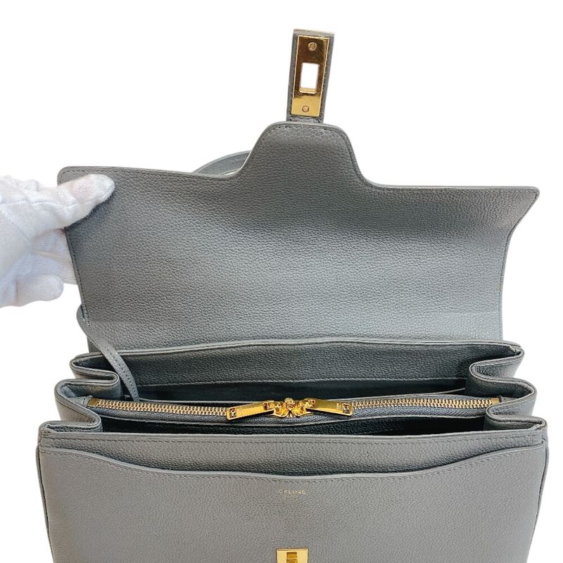 Celine 2-Way Shoulder 16 Seeds Leather Handbag Gray