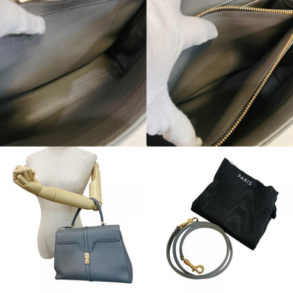 Celine 2-Way Shoulder 16 Seeds Leather Handbag Gray