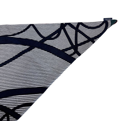 Hermes Triangle Jean Chemises Cashmere Scarf Navy