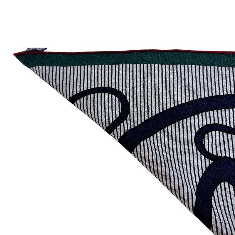 Hermes Triangle Jean Chemises Cashmere Scarf Navy
