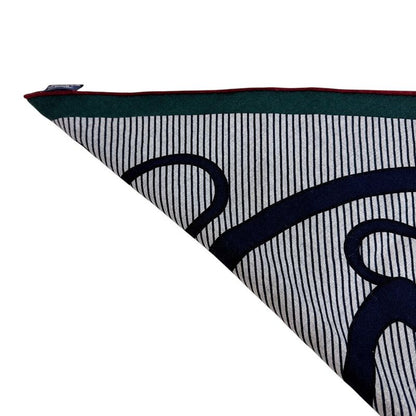 Hermes Triangle Jean Chemises Cashmere Scarf Navy