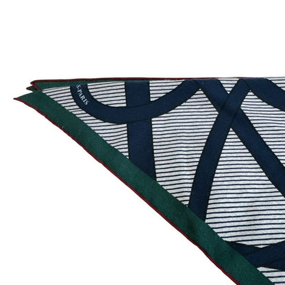 Hermes Triangle Jean Chemises Cashmere Scarf Navy