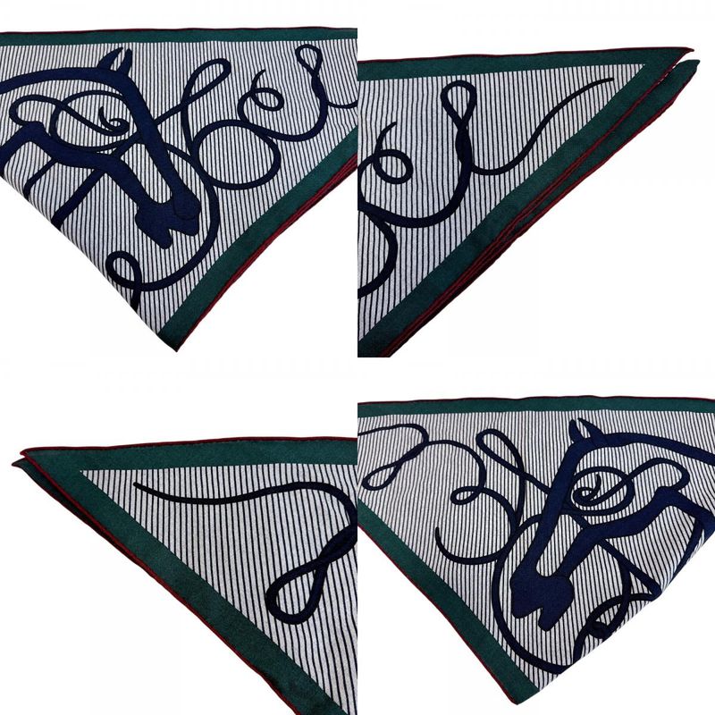 Hermes Triangle Jean Chemises Cashmere Scarf Navy