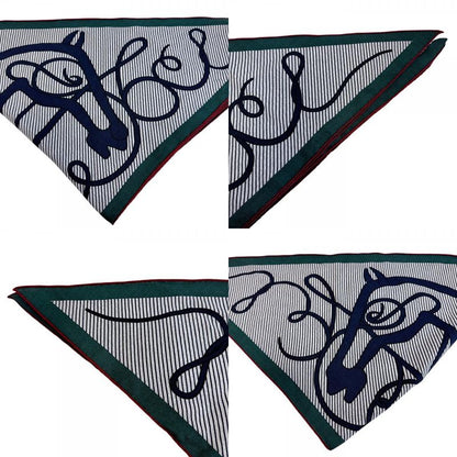 Hermes Triangle Jean Chemises Cashmere Scarf Navy